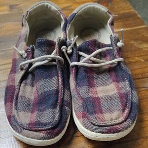 Hey Dudes Plaid Kids Shoes
